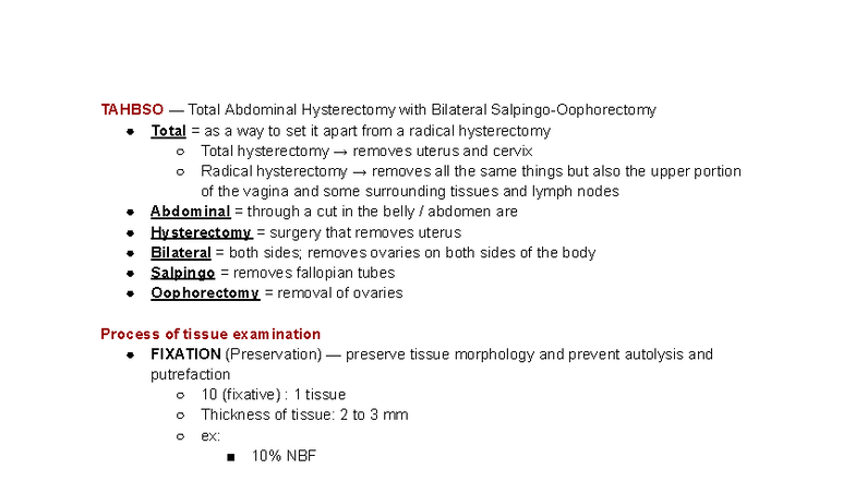 Histopathology Quick Notes: TAHBSO Hysterectomy Techniques and ...