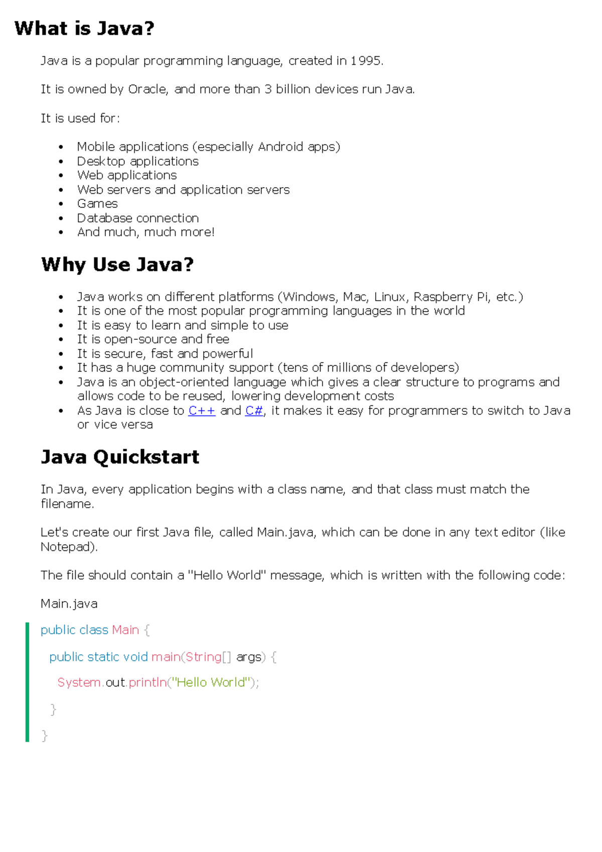 JAVA - Java - What is Java? Java is a popular programming language ...