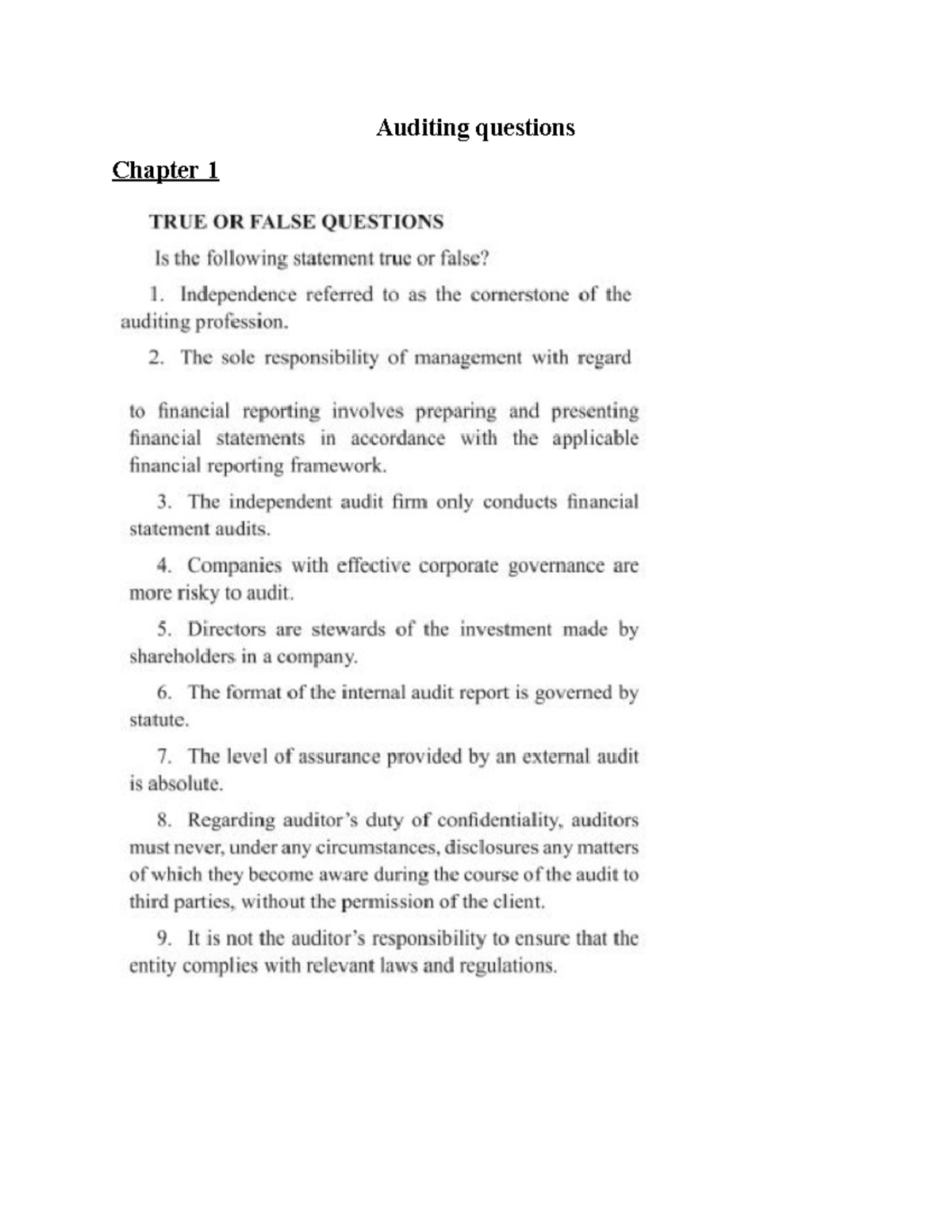 Questions of Auditing Book Gửi SV - Kiểm toán căn bản CLC - Auditing ...