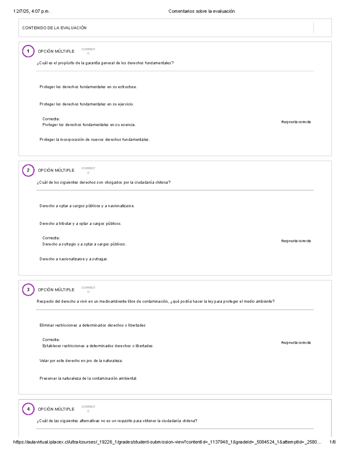 Evaluación de Derecho Constitucional 2: Comentarios y Respuestas - Studocu