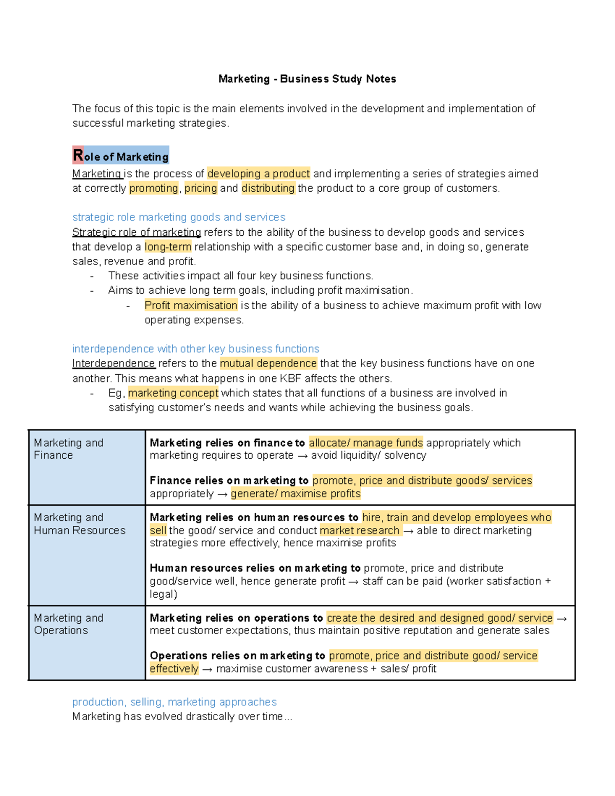 Marketing Strategies and Case Studies - BUS 101 Notes - Studocu