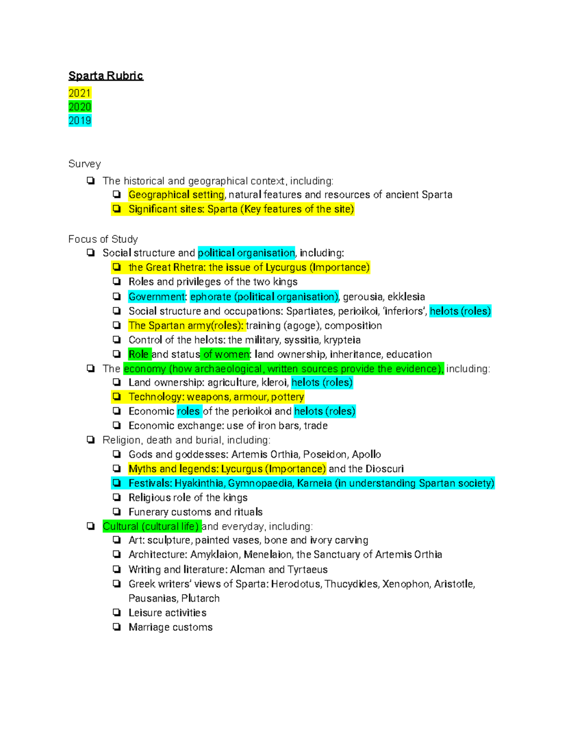 Sparta (HIST101) Final Exam Summary Notes and Key Insights - Studocu