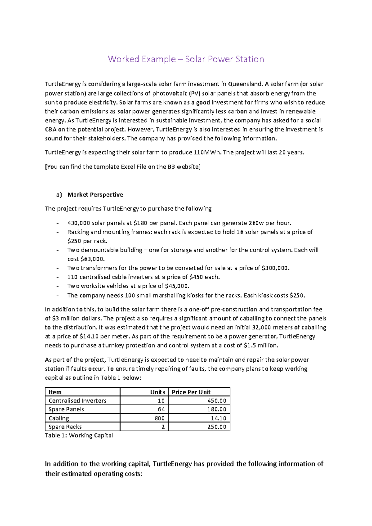 Case Study Example Solar Farm (Part 1) - Worked Example – Solar Power ...