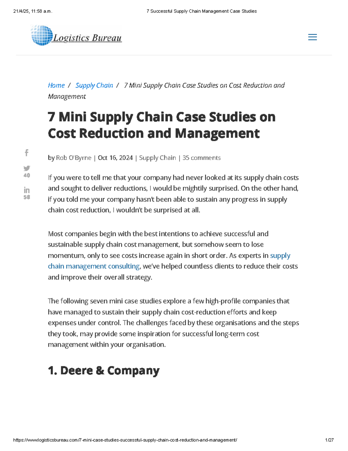 7 Successful Supply Chain Management Case Studies (SCM 101) - Studocu