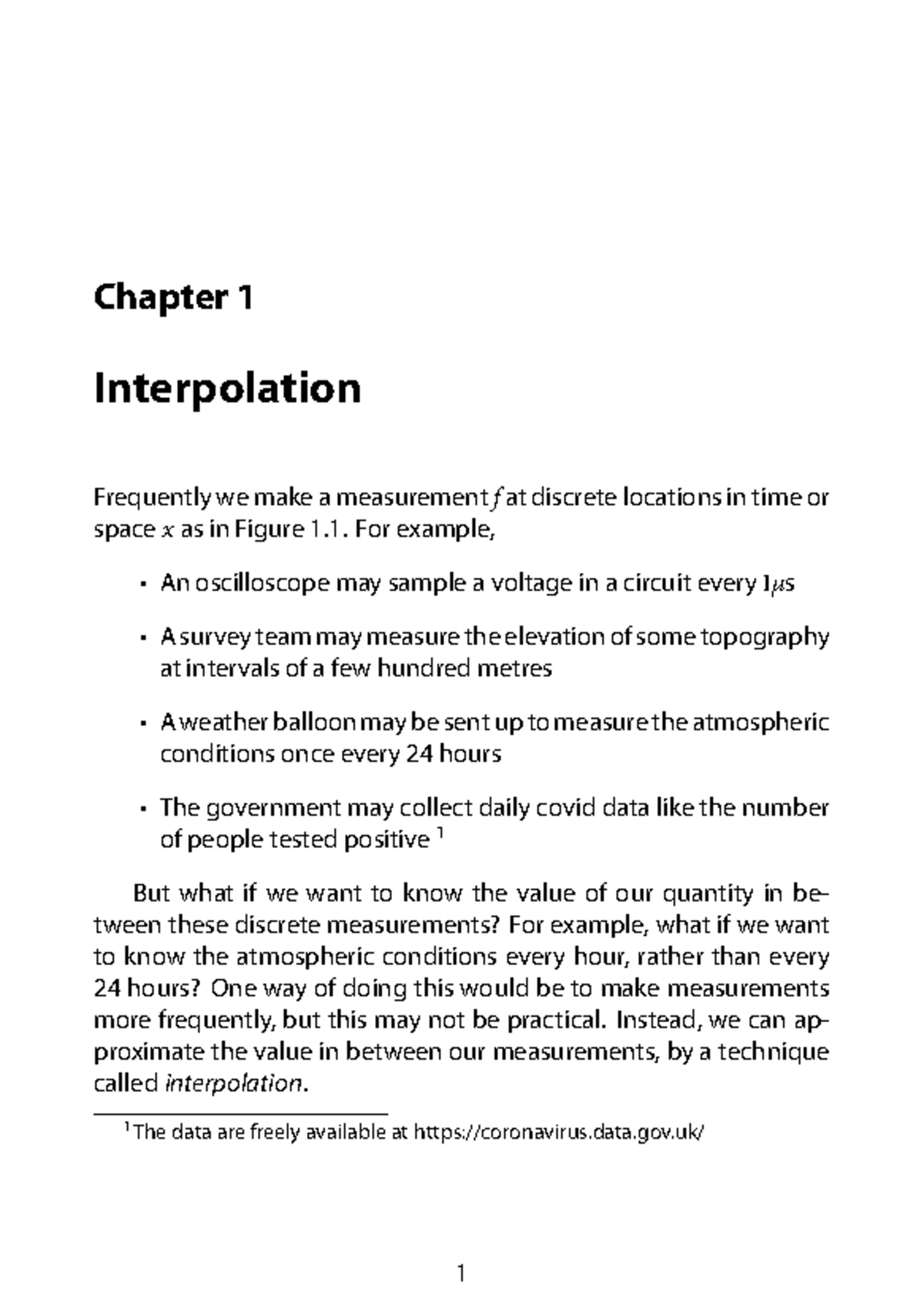 0D2 Chapter 1: Interpolation Techniques and Examples - Studocu