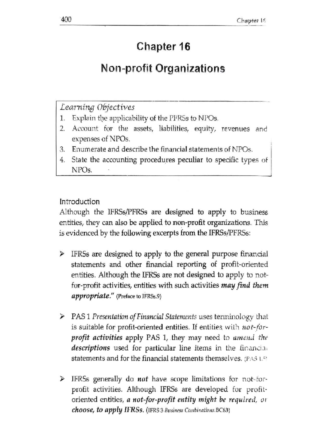 NPO 400: Chapter 16 - Accounting for Non-Profit Organizations - Studocu