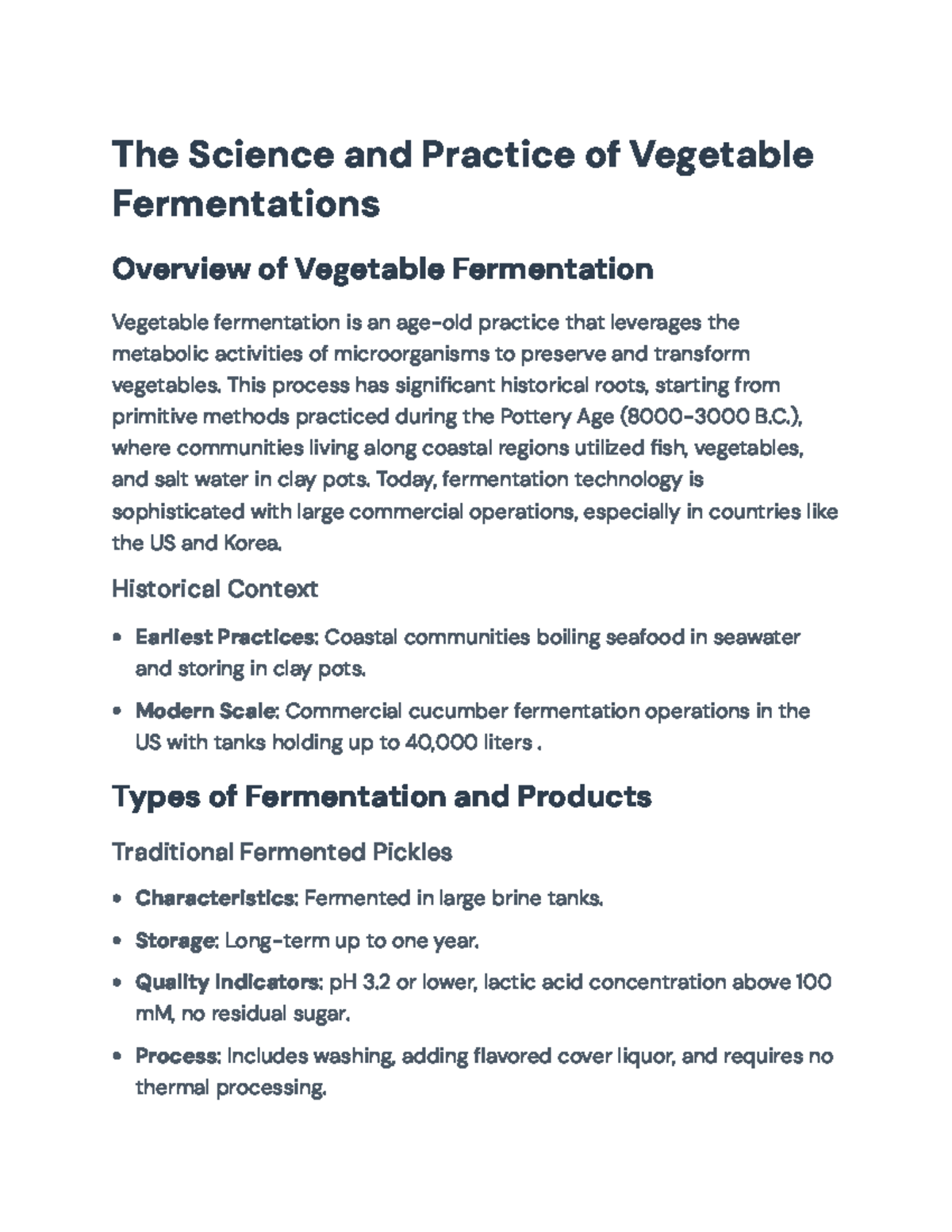 Vegetable Fermentation: Historical Practices and Modern Applications ...