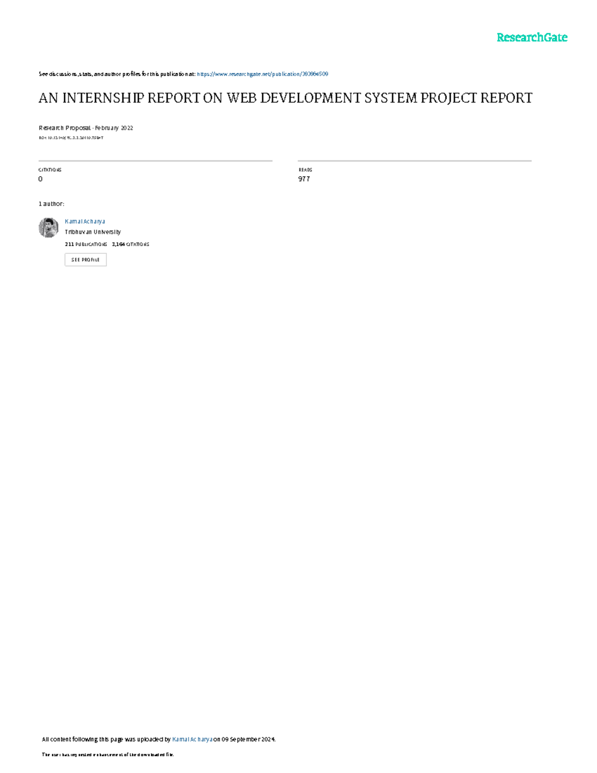 Internship Report on Web Development System Project (CS302) - Studocu