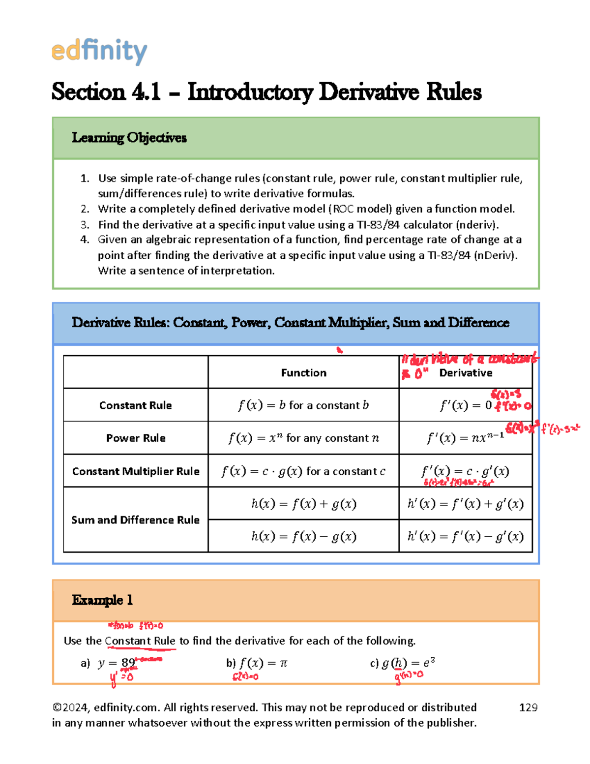 Introductory Derivative Rules and Rate of Change Models (MATH 101 ...