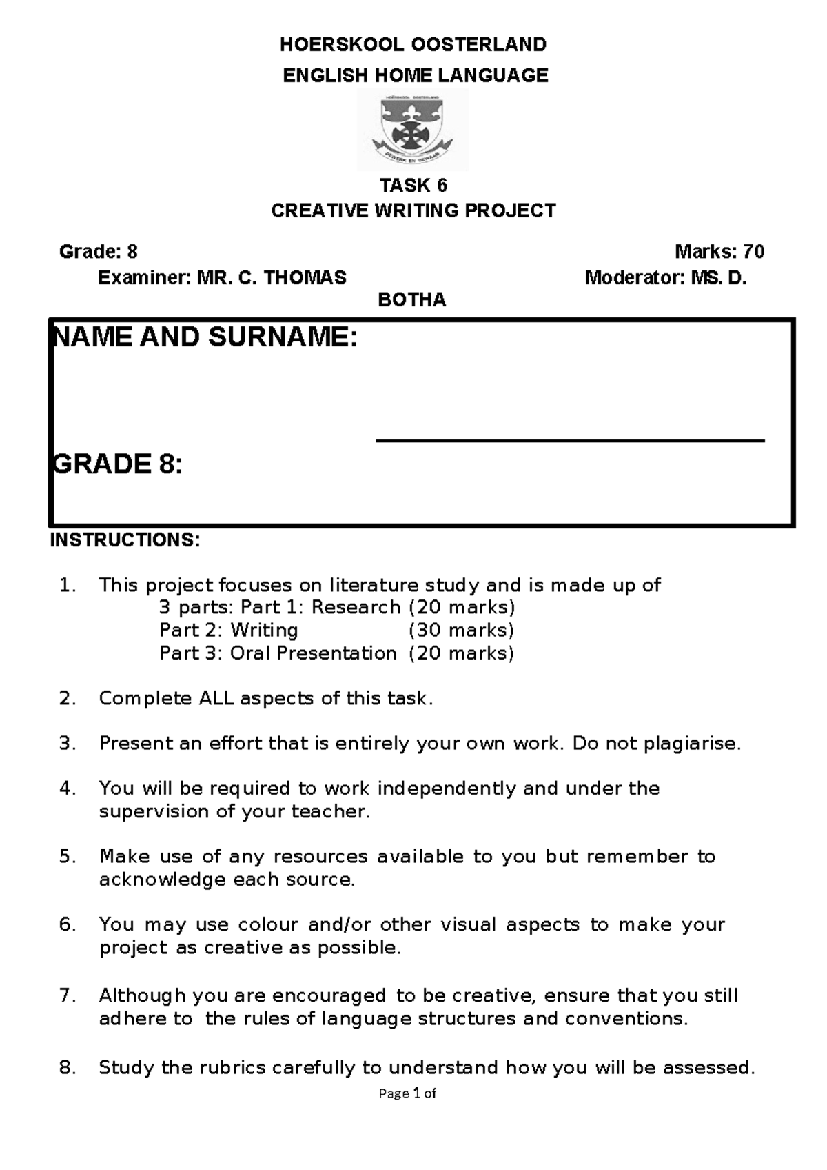 english-hl-grade-8-term-3-creative-writing-project-studocu
