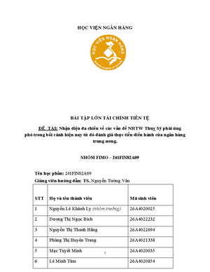 [Solved] thc trng din bin li sut th trng ti vit nam - Tài chính tiền tệ ...