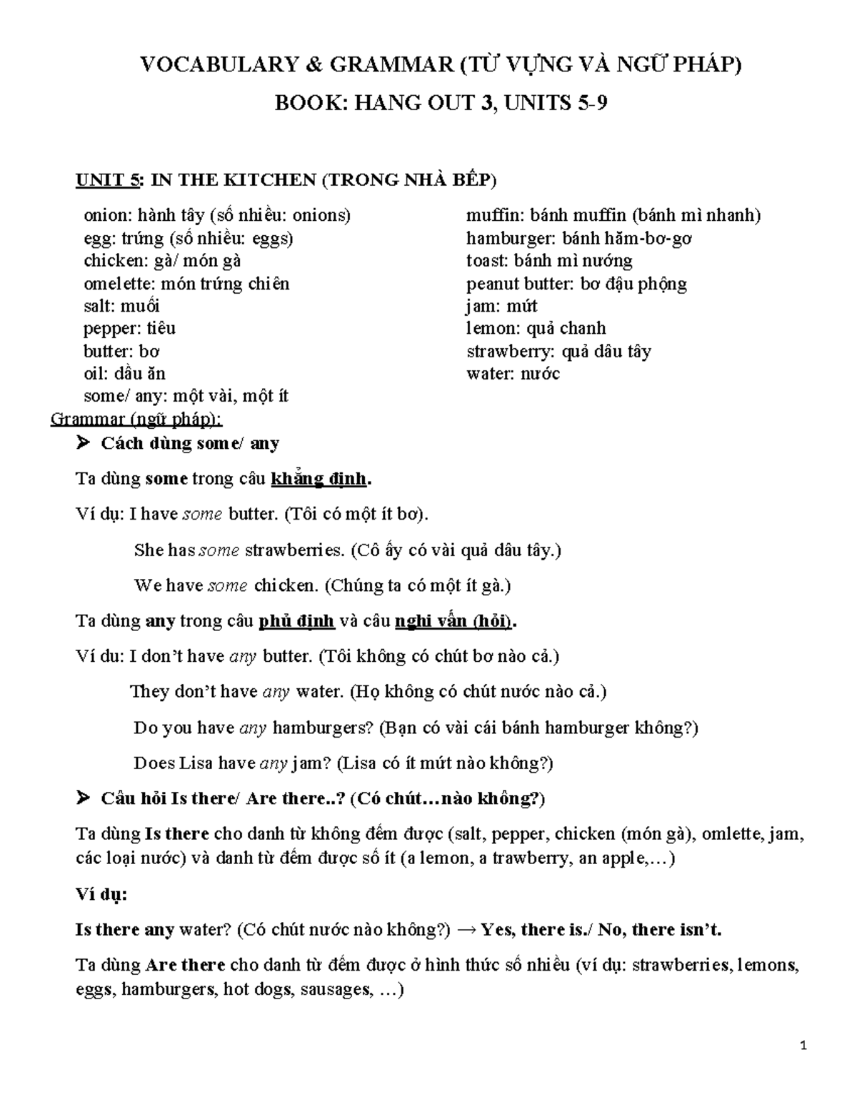 Hang Out 3: Vocabulary and Grammar Focus