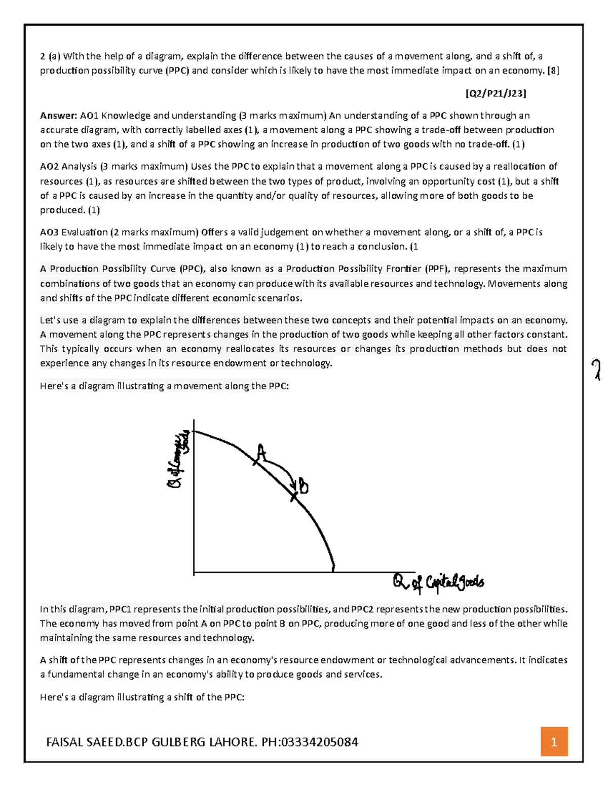PPC Analysis: Movement vs. Shift Impact on an Economy [ECO 101] - Studocu