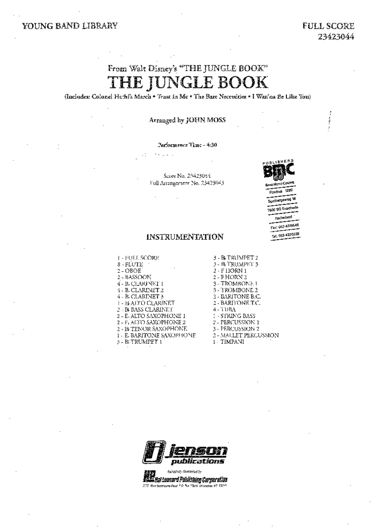 Young Band Library Full Score: The Jungle Book (23423044) - Studocu
