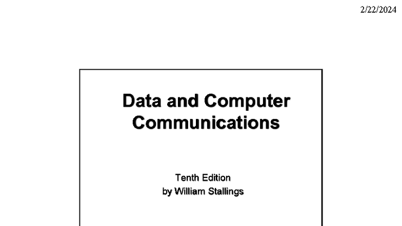 Data and Computer Communications CH1-2 Lecture Notes (Tslvmmt) - Studocu