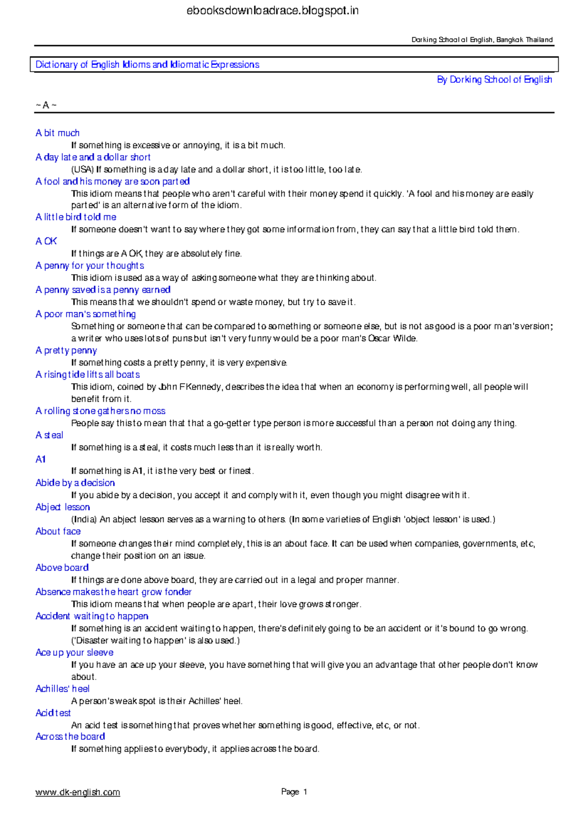 Share Dictionary of English Idioms and Idiomatic Expressions ...
