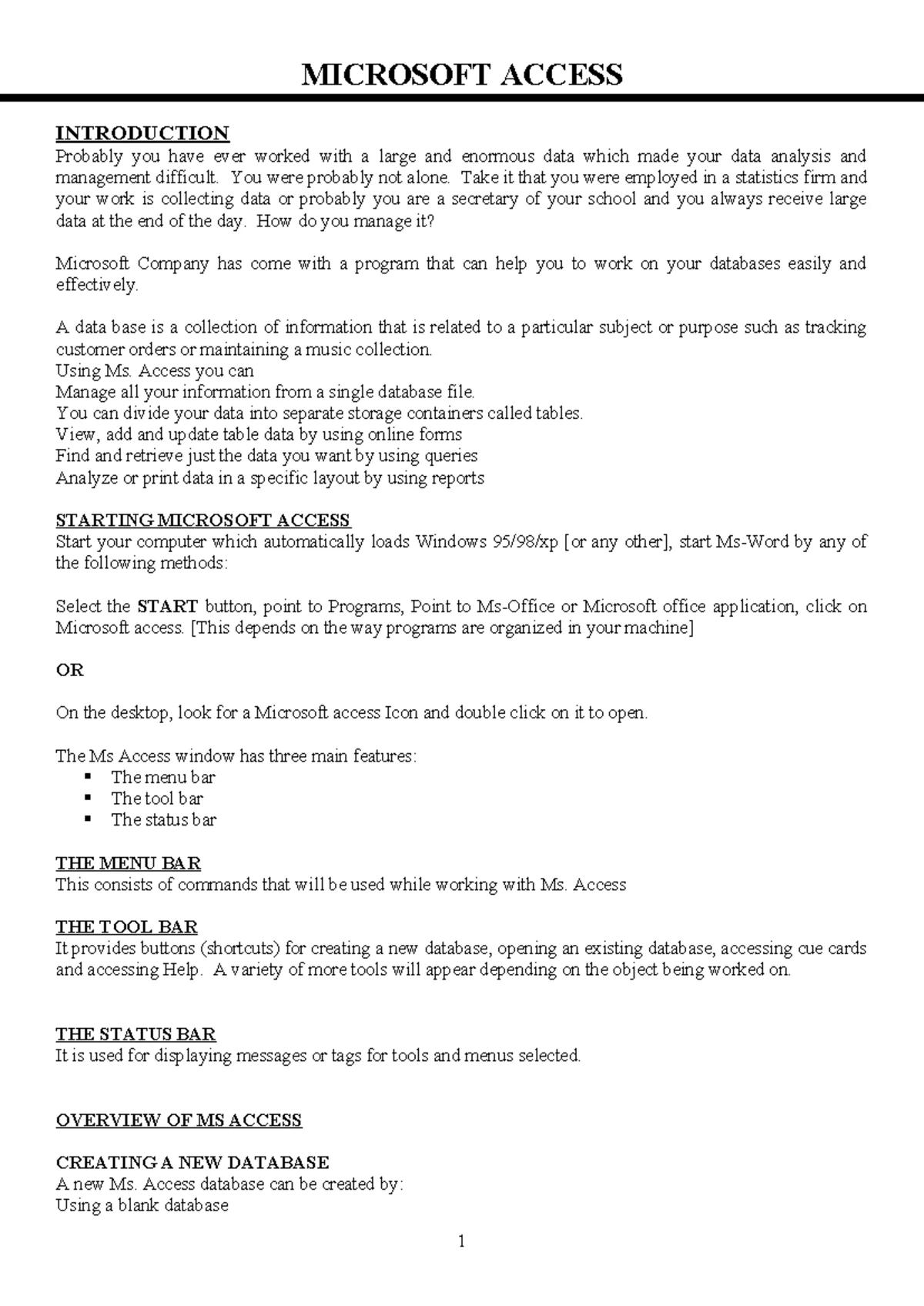 MS Access 1 - computer guide notes - Homegrown Kenya Limited IT ...