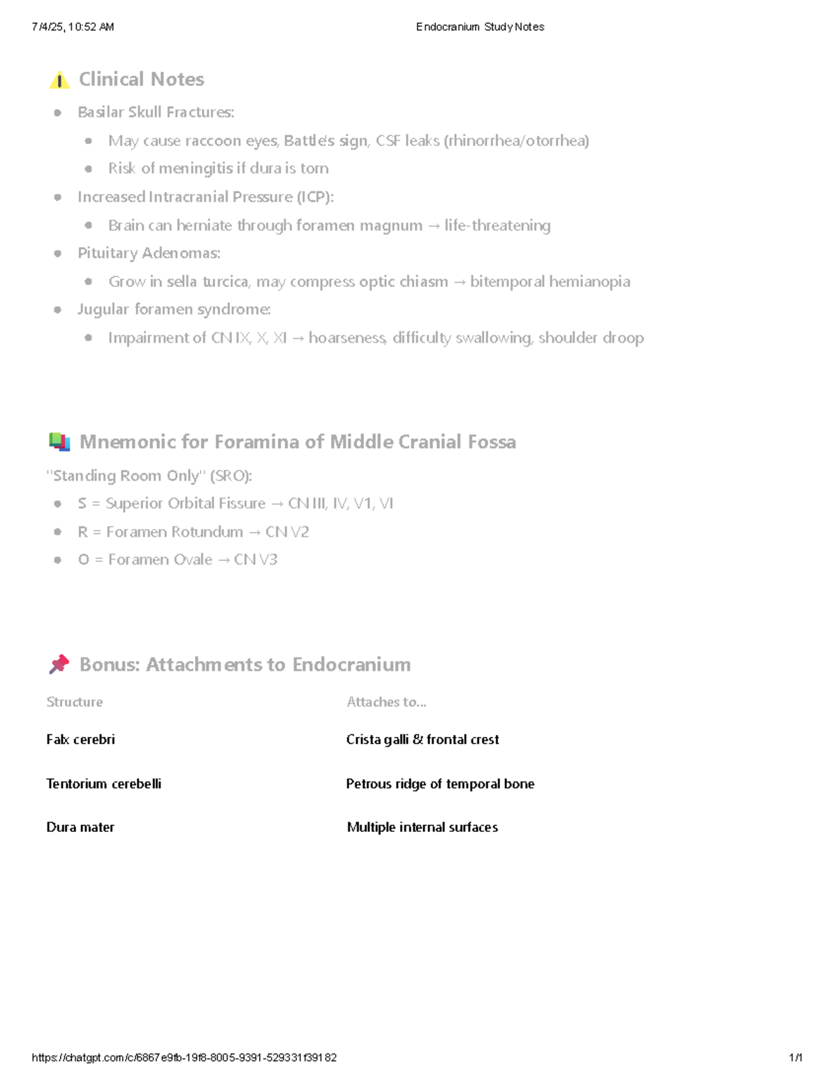 Endocranium Study Notes: Clinical Insights on Skull Fractures & ICP ...