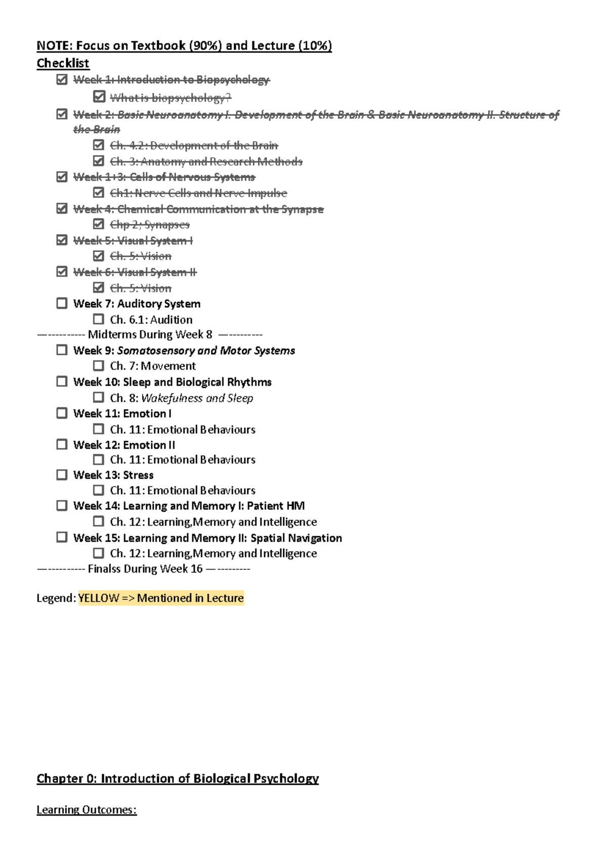 PSYC271 Textbook & Lecture Consolidation for Midterms - NOTE: Focus on ...