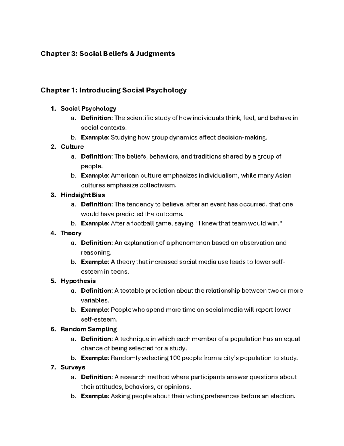 Social Psychology (PSY 101): Key Concepts & Definitions Notes - Studocu