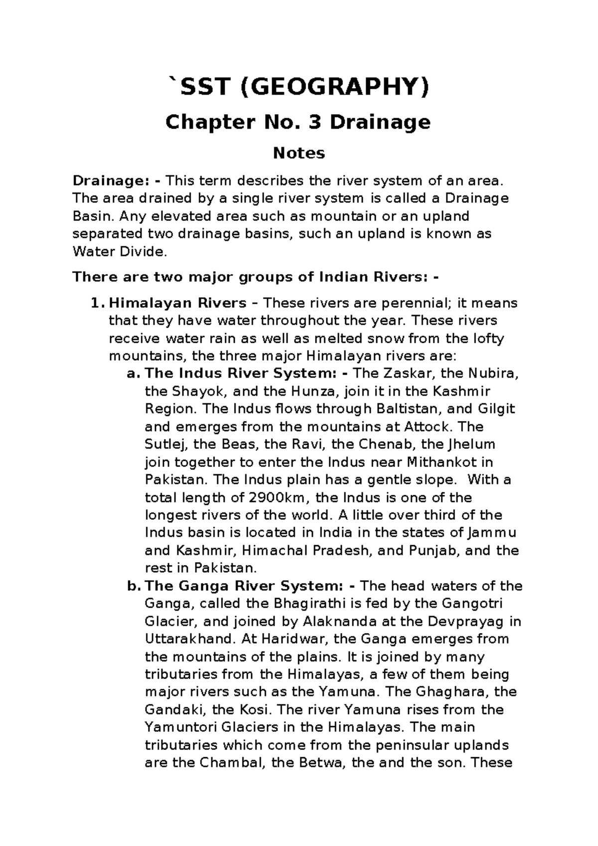 SST Geography - Notes of chapter 3 - `SST (GEOGRAPHY) Chapter No. 3 ...