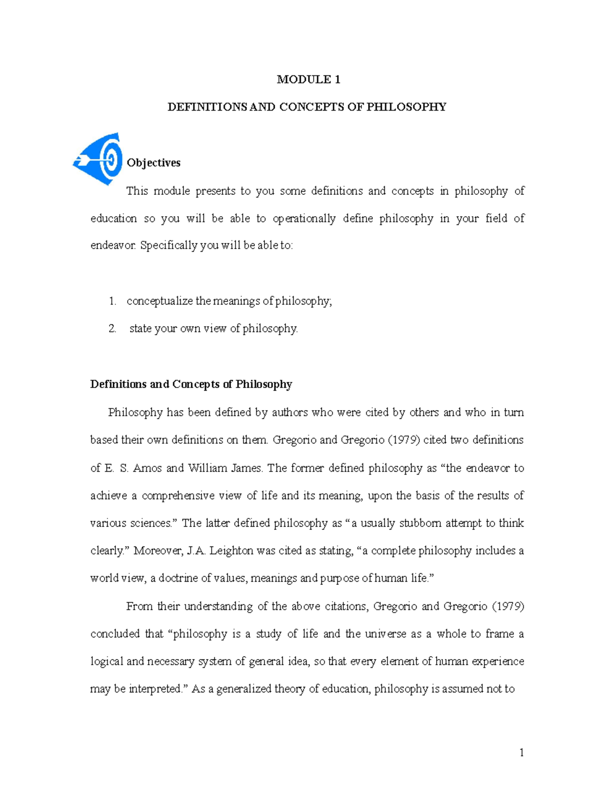 PHIL 101: Module 1 - Definitions & Concepts of Philosophy in Education ...