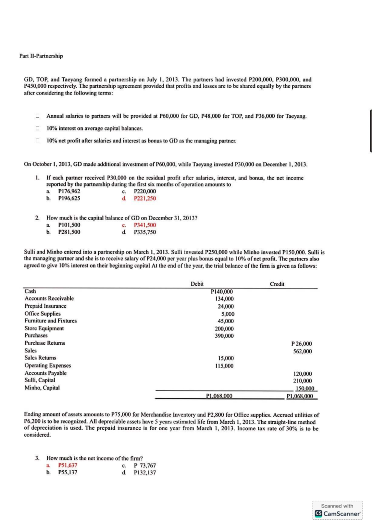 Partnership Accounting: Key Concepts and Q&A for ACCT 101 - Studocu