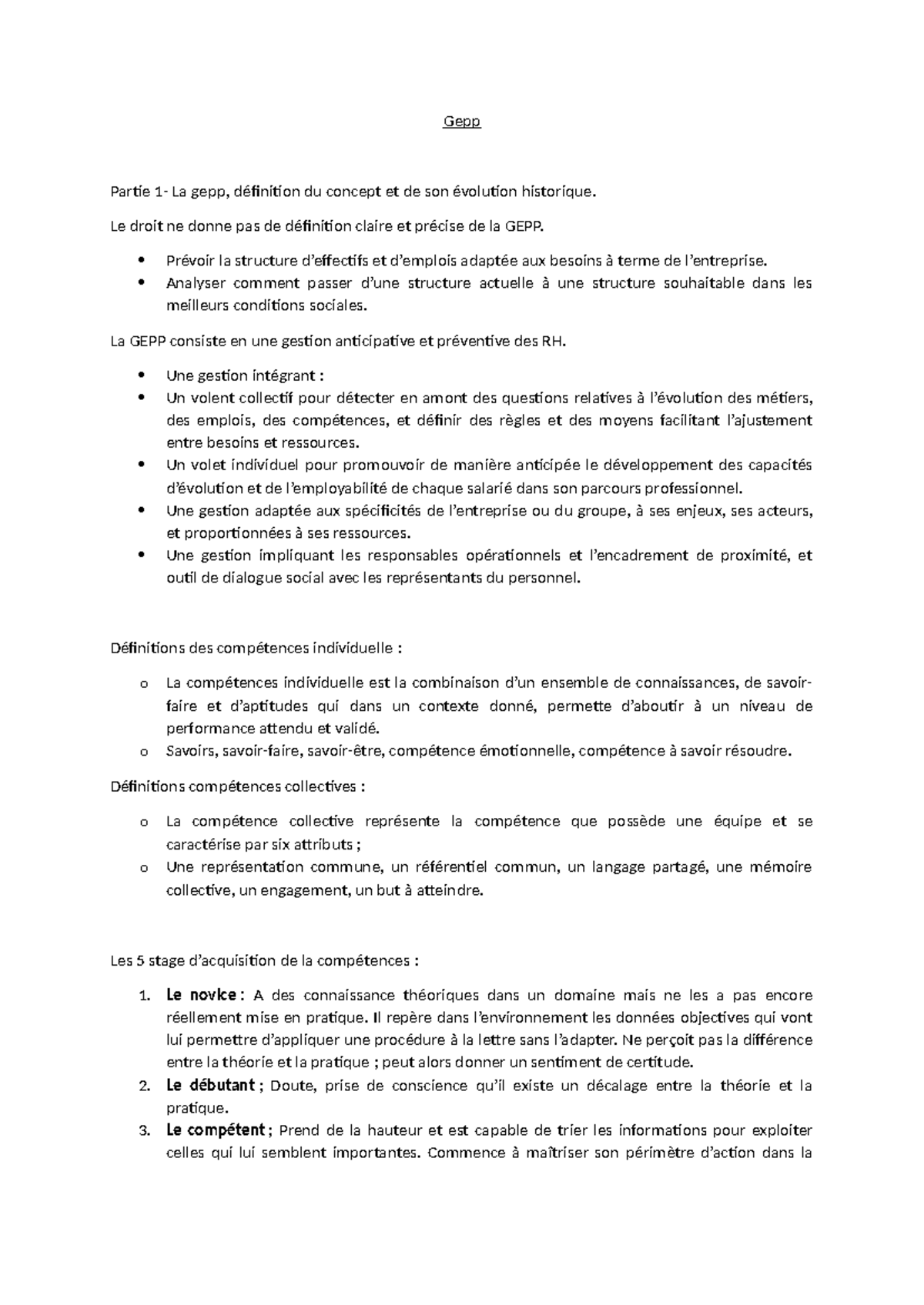 Notes de cours sur la GEPP - Gestion Prévisionnelle des Emplois (GEPP ...