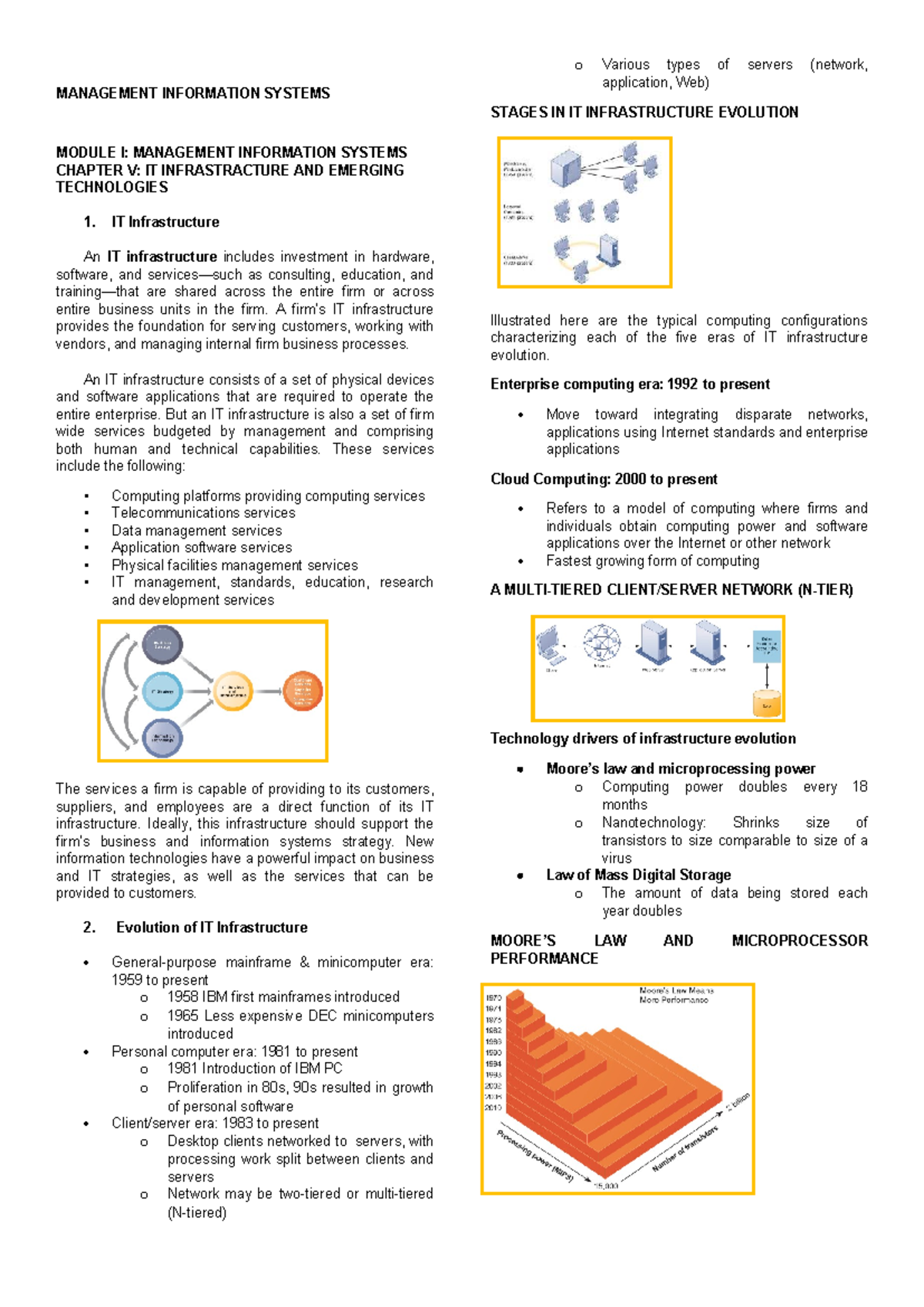 Chapter 5: IT Infrastructure and Emerging Technologies (MIS) - Studocu