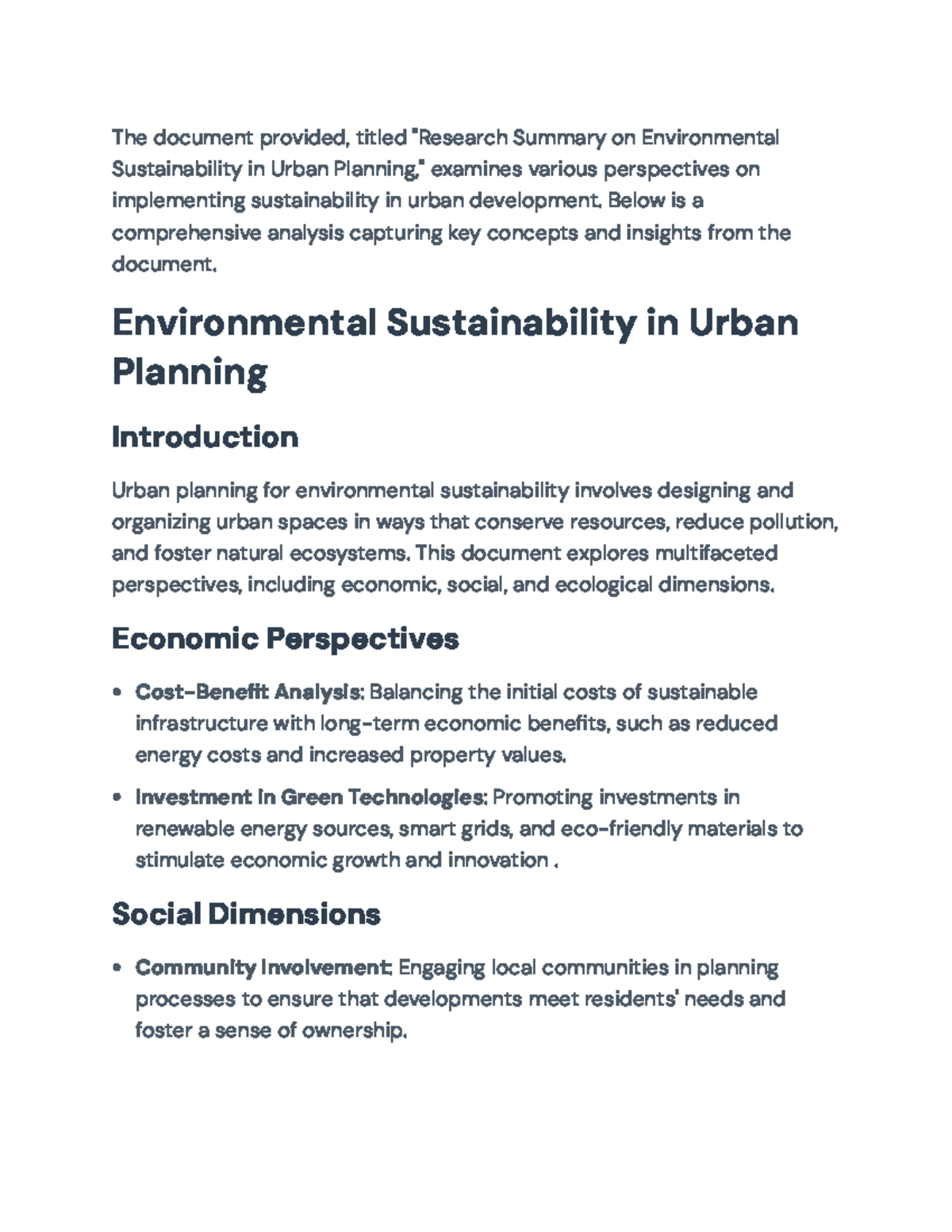 Environmental Sustainability in Urban Planning: A Comprehensive ...
