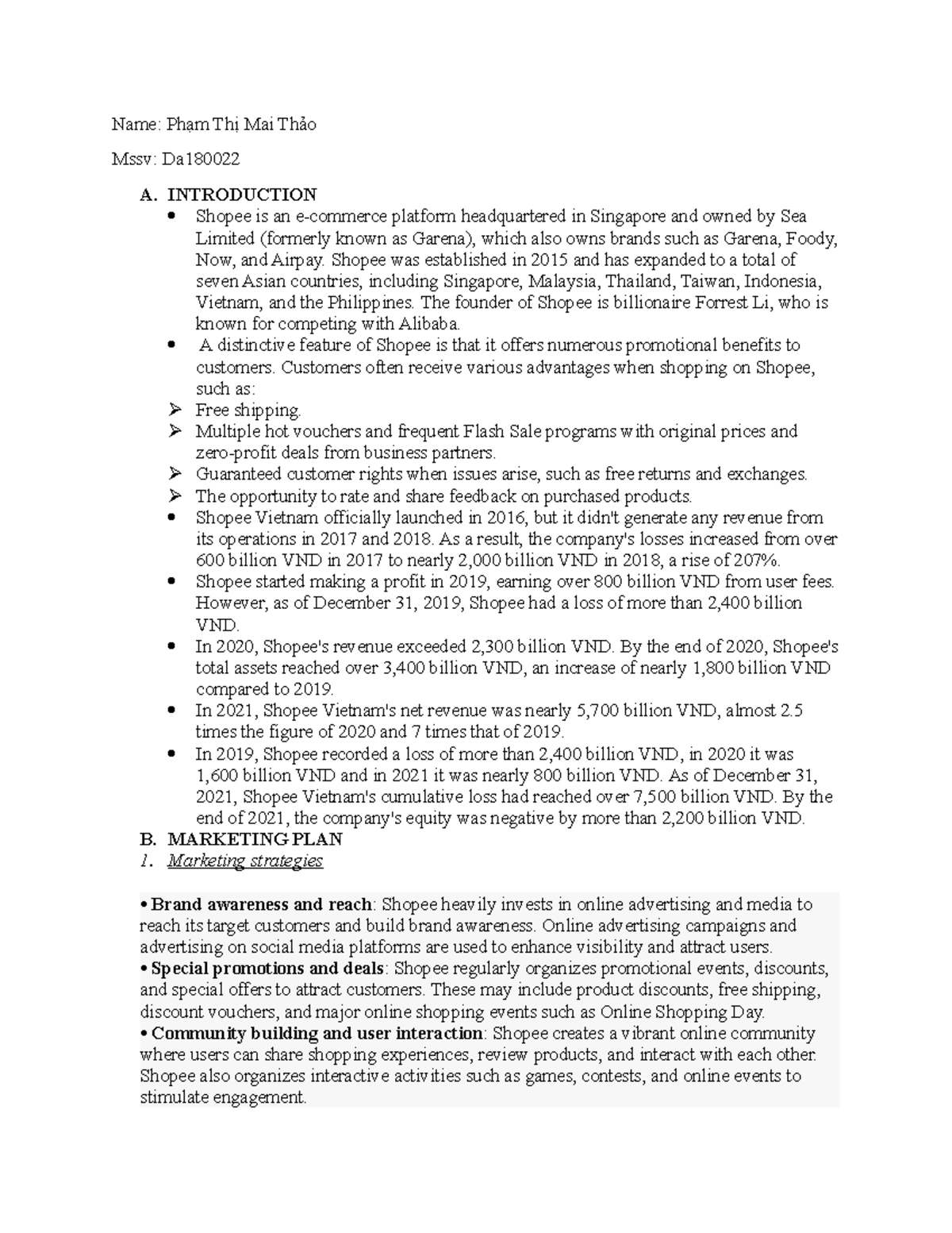 Marketing Strategies for E-Commerce: Case Study of Shopee (MKT101 ...