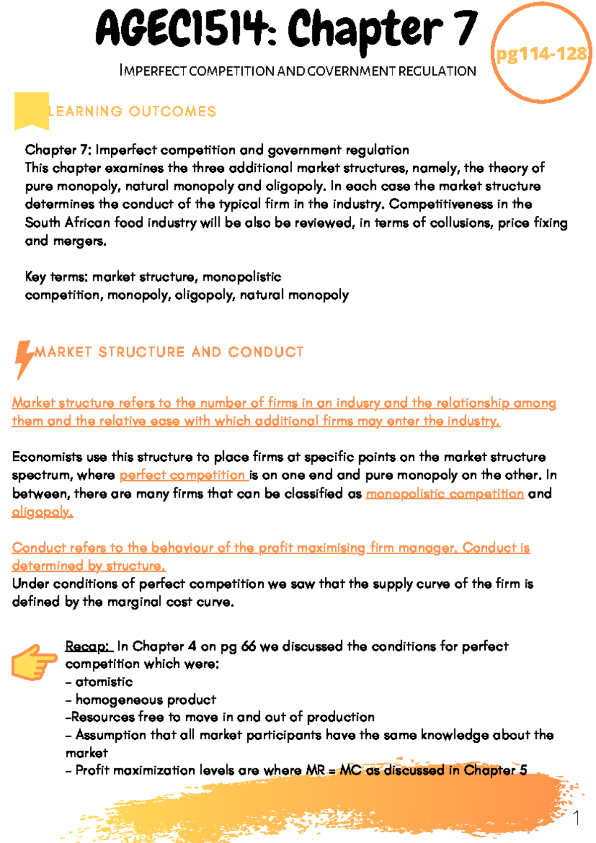 AGEC1514: Lecture Notes on Agricultural Economics Chapter 7 - Market ...