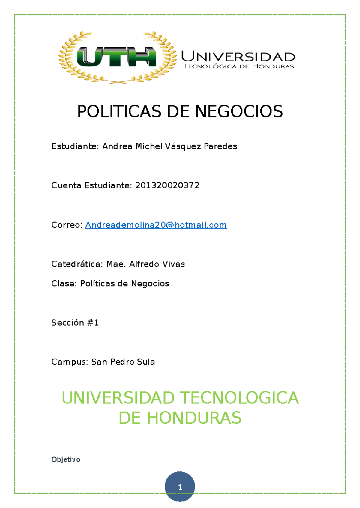 Tarea M-5: Creación de Formatos en Políticas de Negocios - Document Preview