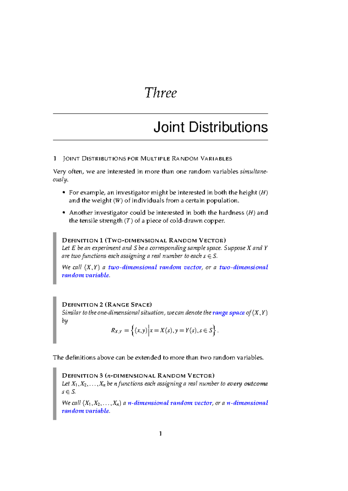 ST2334 Chapter 3: Joint Distributions of Multiple Random Variables ...