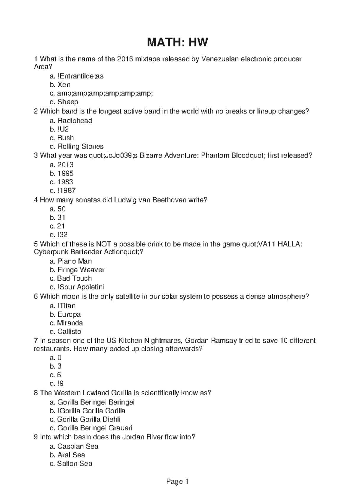 MATH167 Chapter 4 - Quiz Questions and Answers Compilation - Studocu