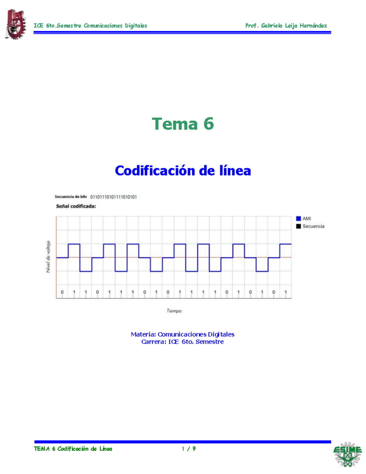 6 COD-DE - Linea - Apuntes sobre Codificación de Línea en ...
