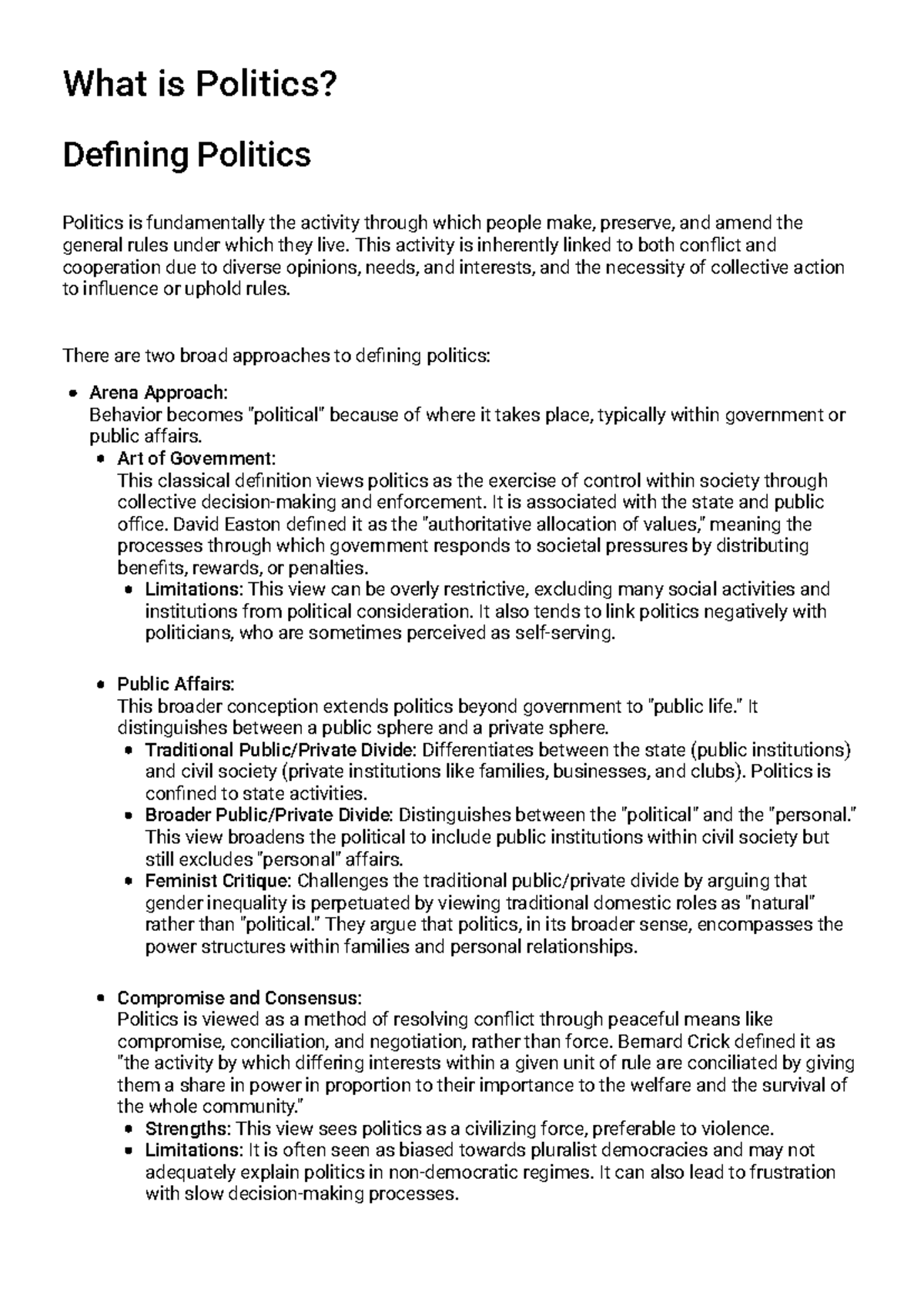 Politics Study Guide (POL101): Defining Key Concepts and Ideologies ...