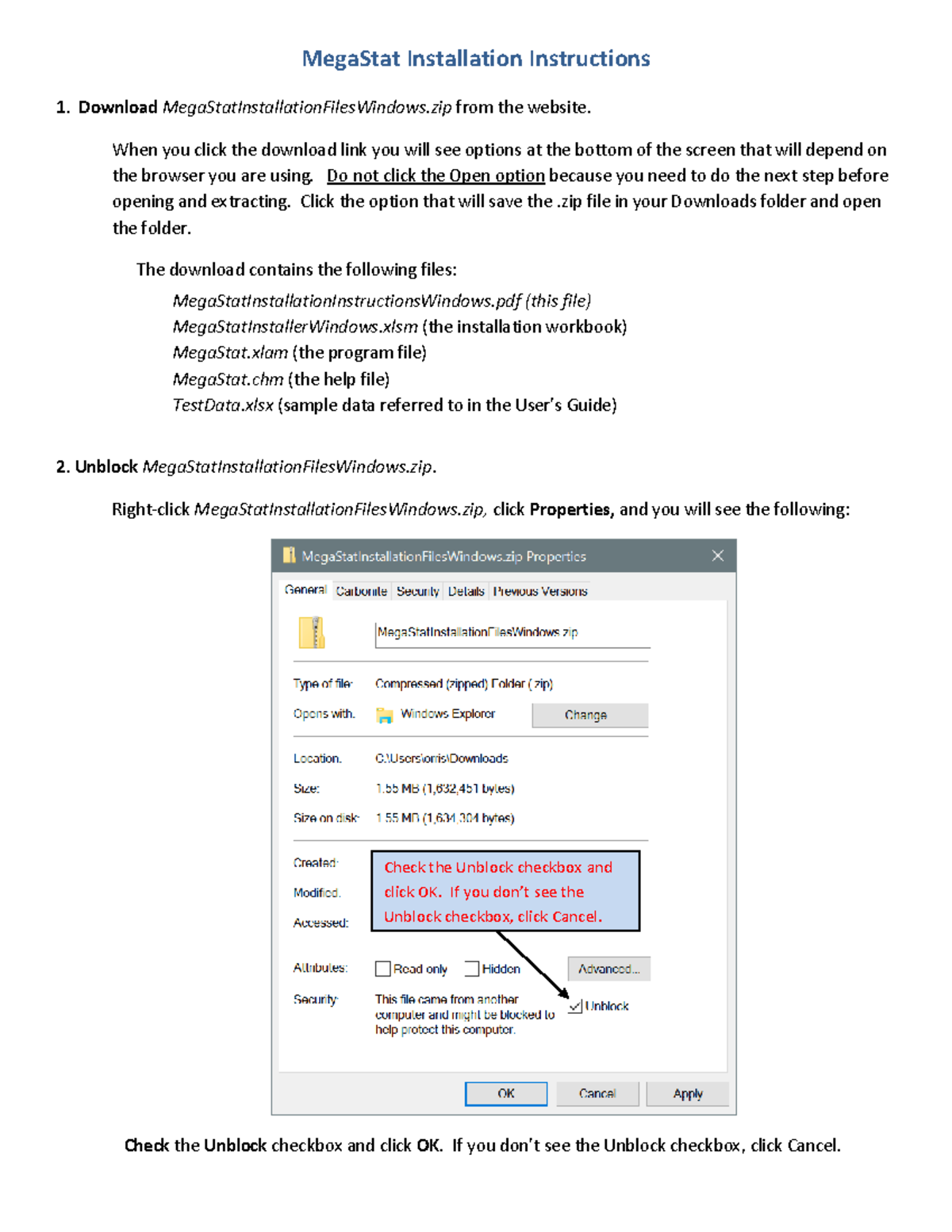 MegaStat Installation Guide for Windows OS - Studocu