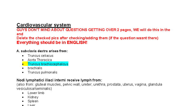 Cardiovascular System GUYS MIND: Questions Overview and Answers - Studocu