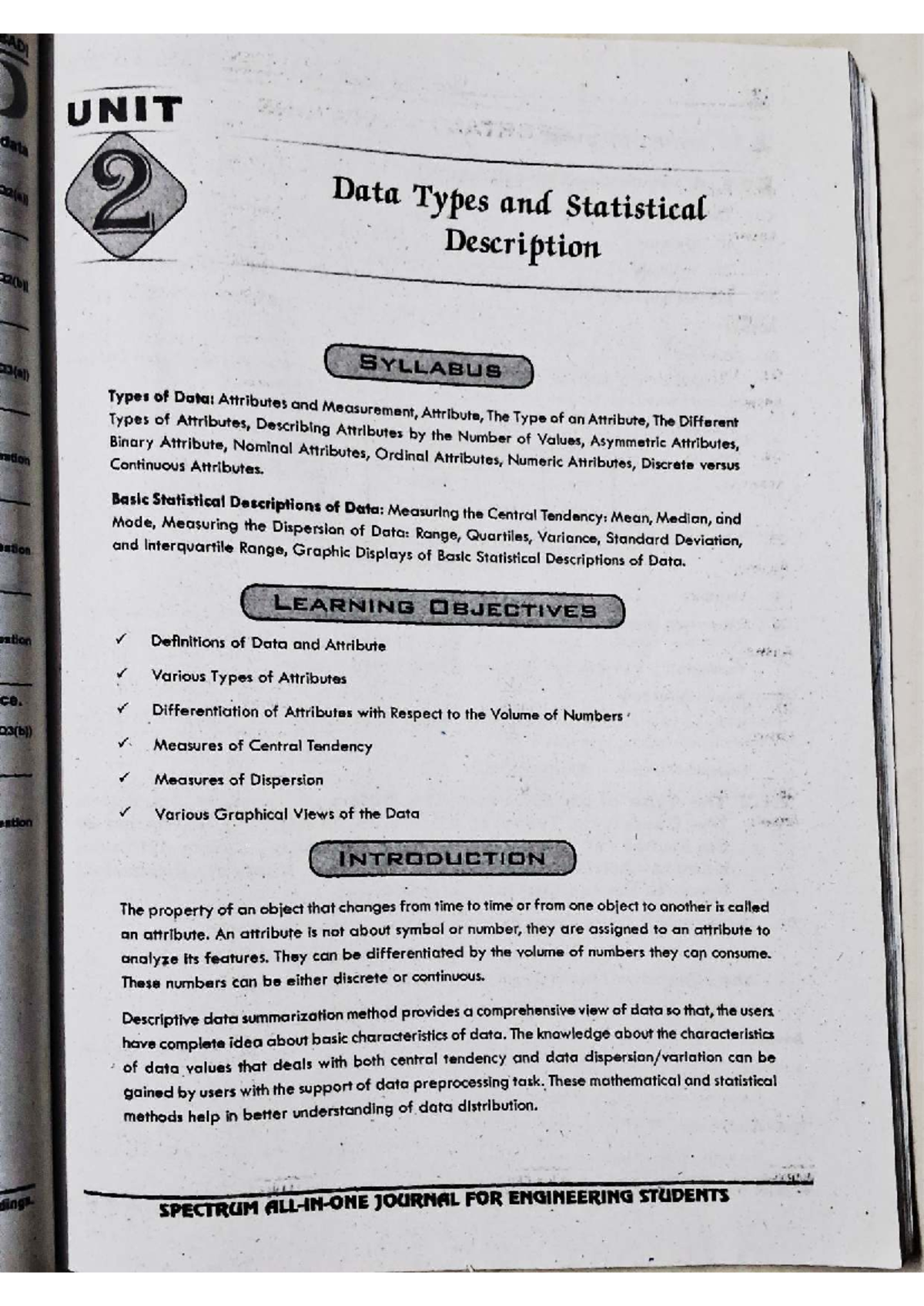 IDS UNIT 2: Data Types and Statistical Descriptions Overview - Studocu