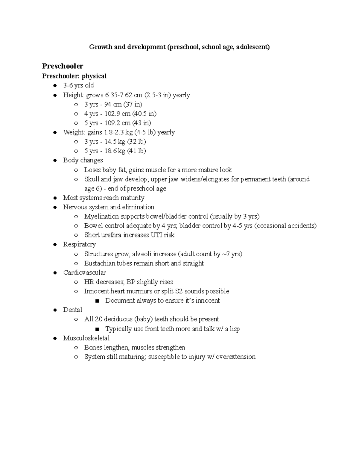 PEDS 101: Milestones in Growth & Development from Preschool to ...