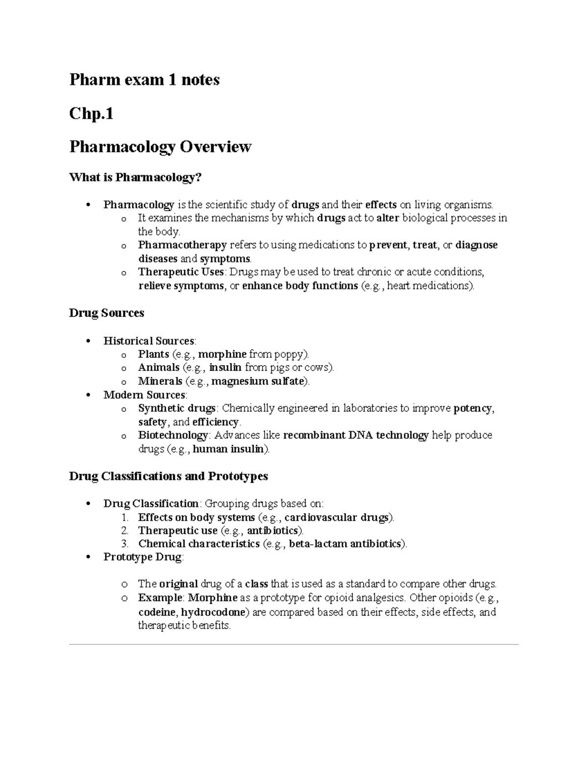Pharm 101: Exam 1 Notes on Pharmacology Overview and Key Concepts - Studocu