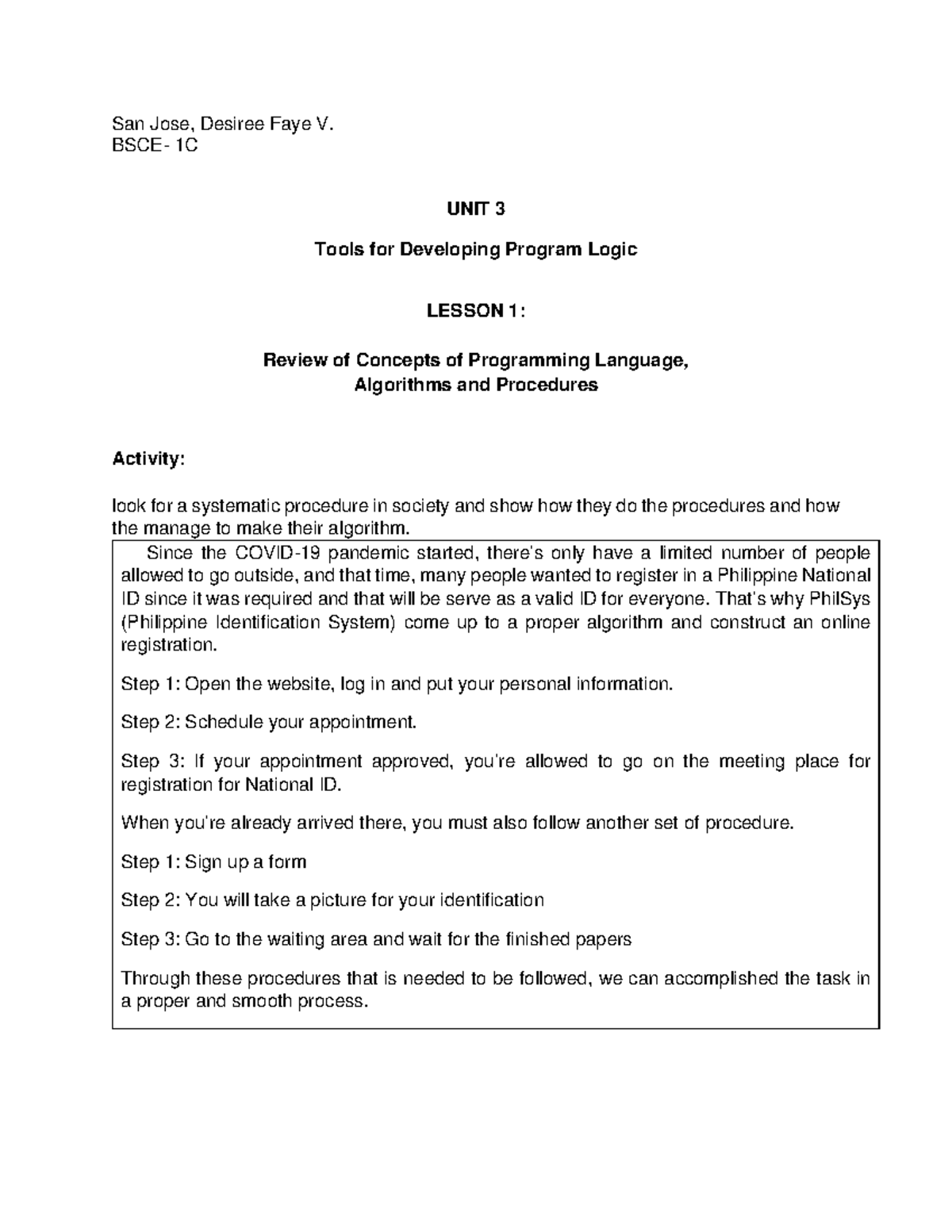 CFP Lesson 1: Program Logic and Algorithms Overview - Studocu