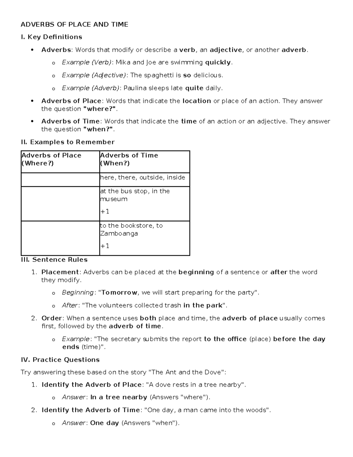 English Reviewer: Adverbs, Prepositions, and Sentence Types (ENG 101 ...