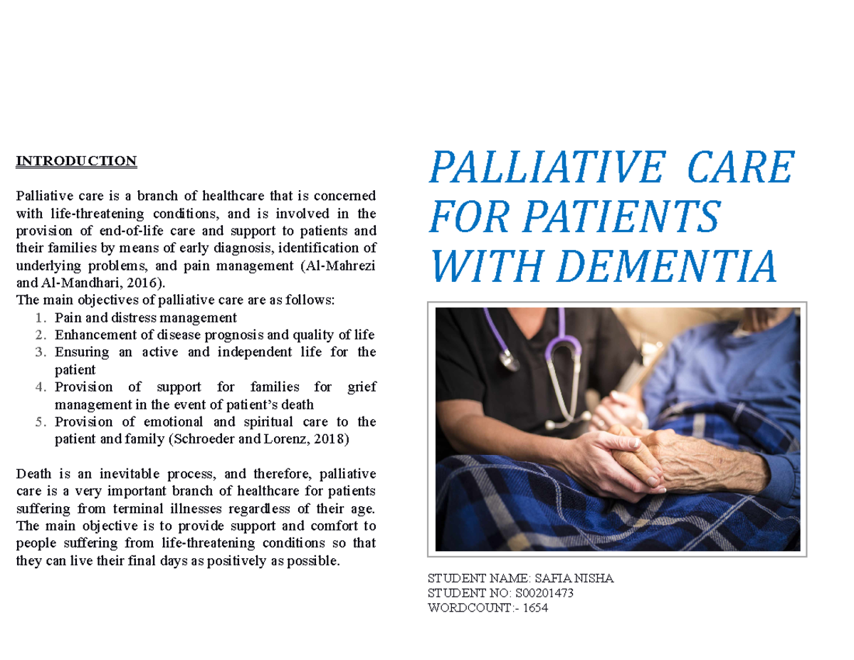Palliative Care Importance for Dementia Patients (NURS202 - Assignment ...