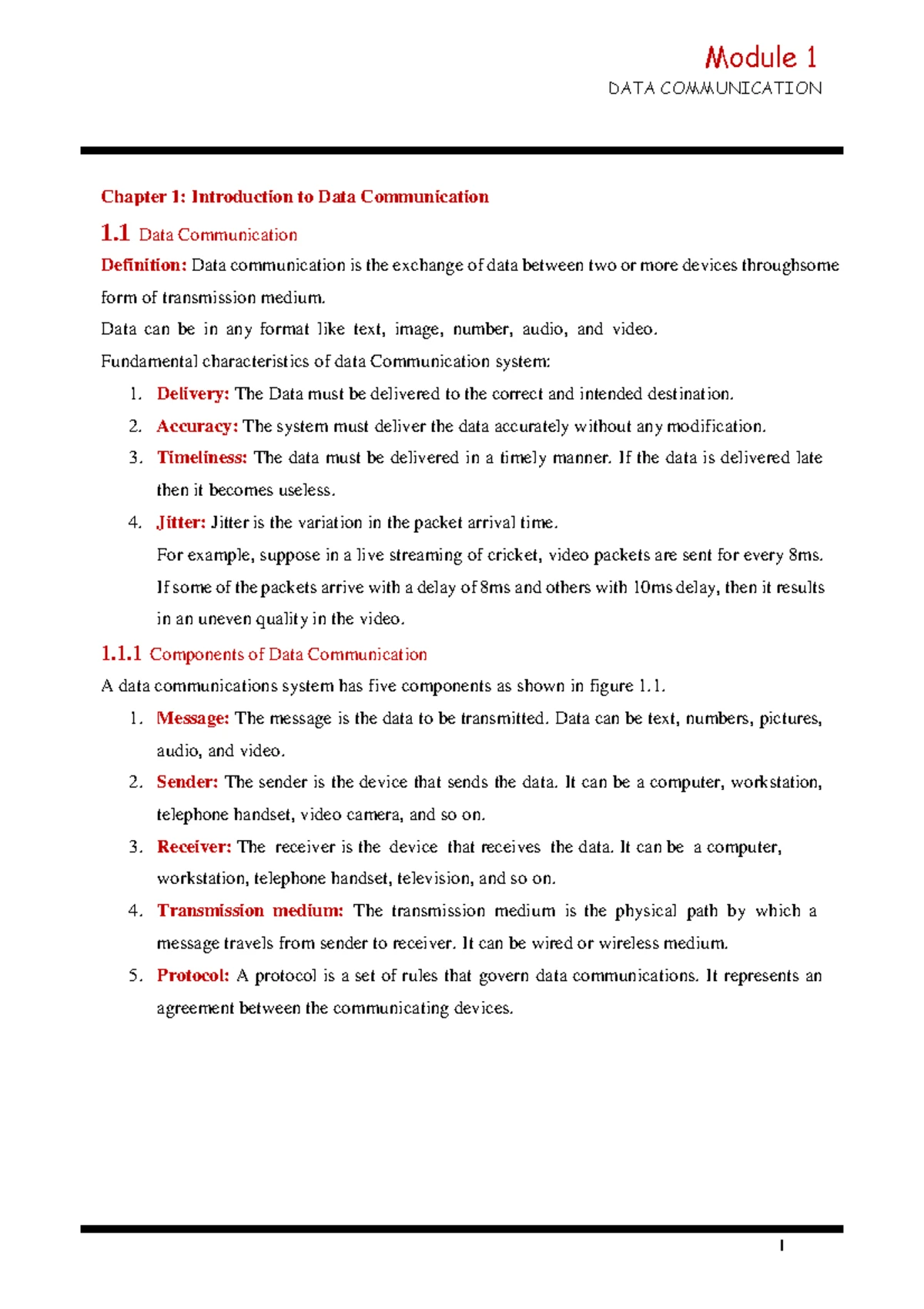 Networking Concepts & Questions Bank for Test 2 (Course Code: IA2 ...