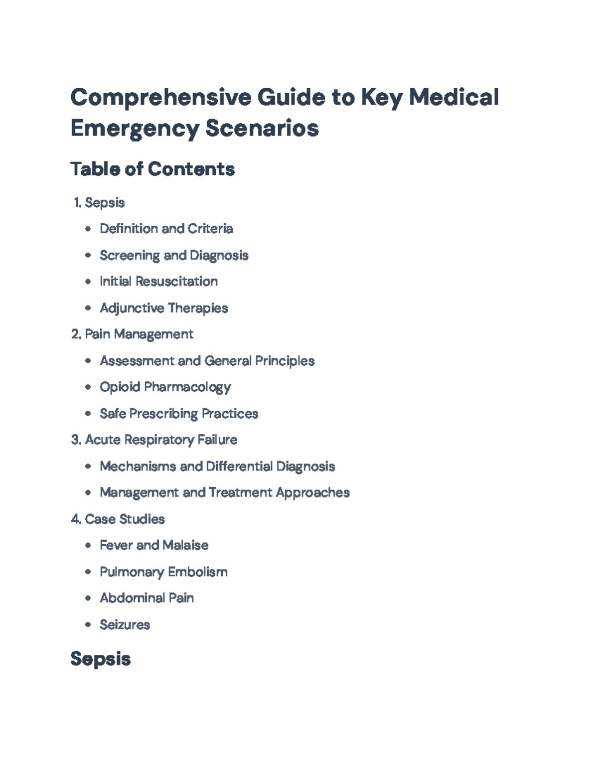 Comprehensive Emergency Medicine Protocols: Sepsis, Pain, & Resp. Care ...