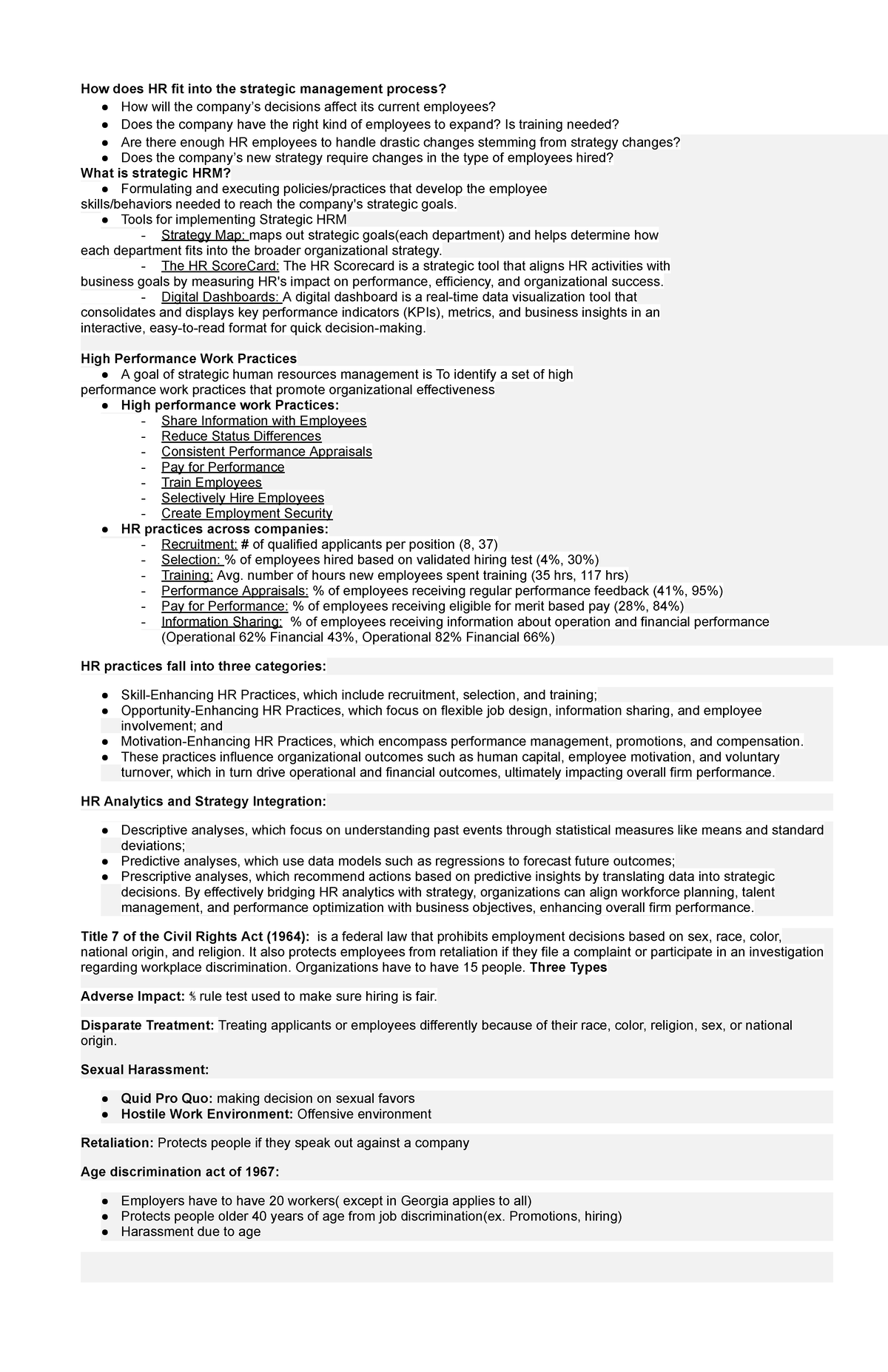 HRStudy Guide - How does HR fit into the strategic management process ...