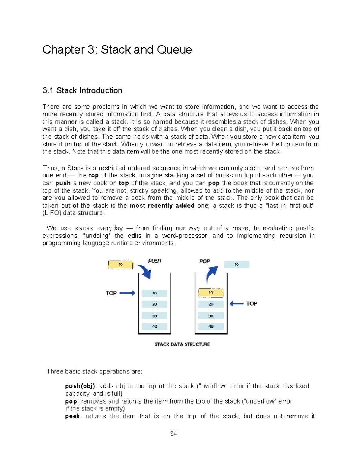 Chapter 3: Stack and Queue Concepts and Applications - Studocu