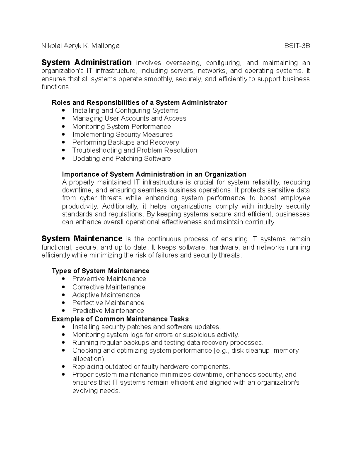 Niko-sysadmin-prelimass 2: Overview of system administration roles and ...